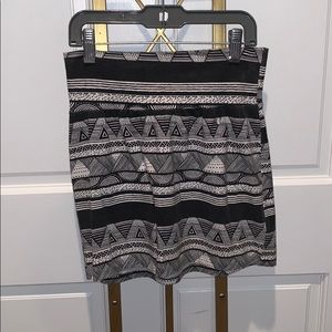 black and white patterned skirt